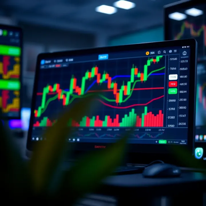 Screenshot of TradingView chart embedded in Deriv platform showing interactive candlestick patterns and technical indicators
