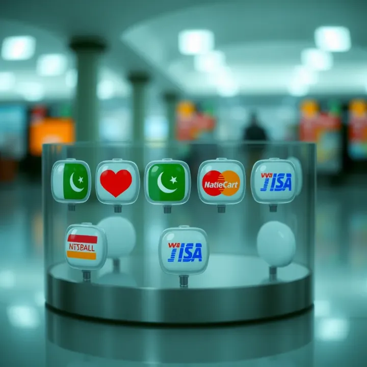 Icons representing payment methods available for Pakistani traders on IQ Option