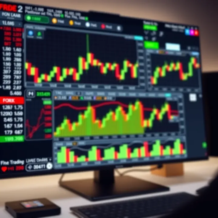Dashboard displaying forex, cryptocurrency, and stock trading charts on IQ Option platform