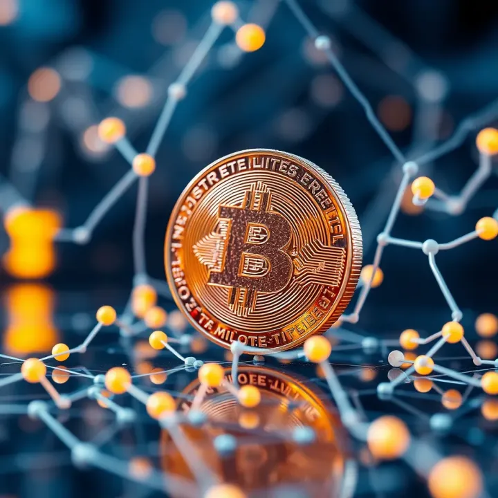 Digital representation of Litecoin technology and blockchain network connections