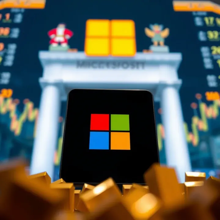 Illustration of factors influencing Microsoft stock including global economy and regional market conditions in Pakistan