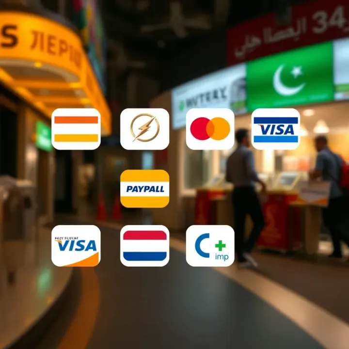 Various payment method icons compatible with Pocket Option for secure transactions in Pakistan