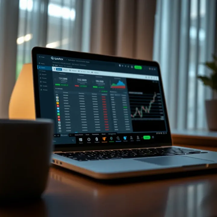 User-friendly interface of the Quotex trading platform displayed on a laptop screen
