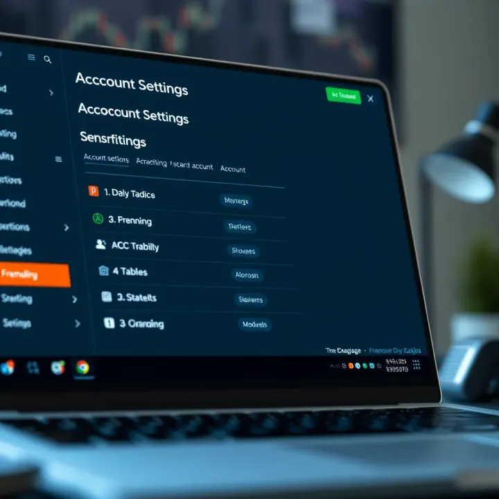 Dashboard view showing account settings and security options on Qutex