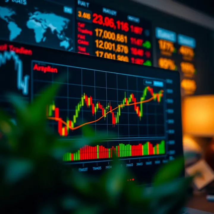 Graph showing various trading instruments available on QXBroker.com platform