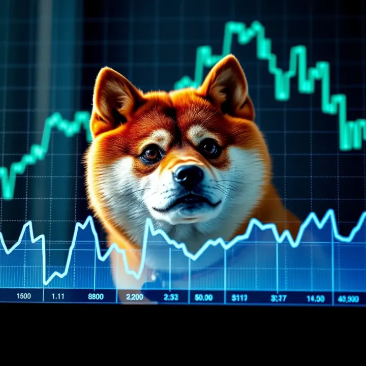 Graph depicting Shiba Inu coin price fluctuations over time with key trend lines