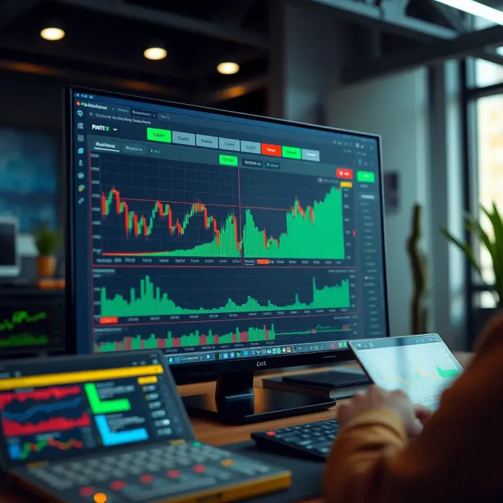 User-friendly trading platform interface showing various market charts and trading tools