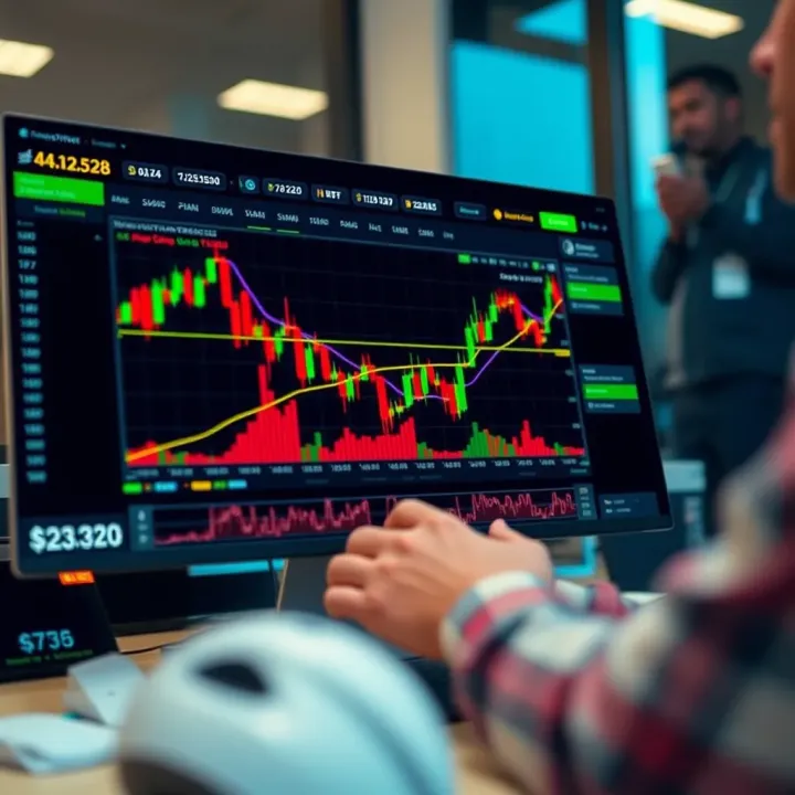 Binary options trading dashboard on TradingView with strategy signals and market analysis insights