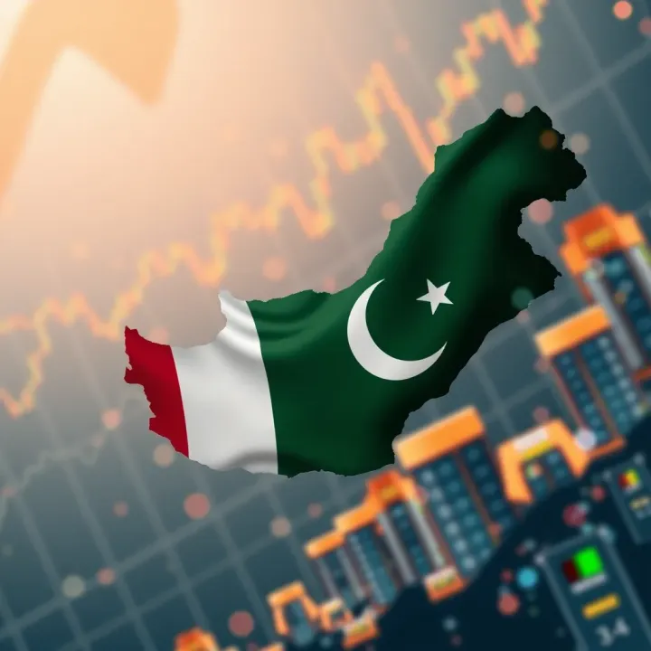 Illustration showing economic connections and trade flow between UAE and Pakistan