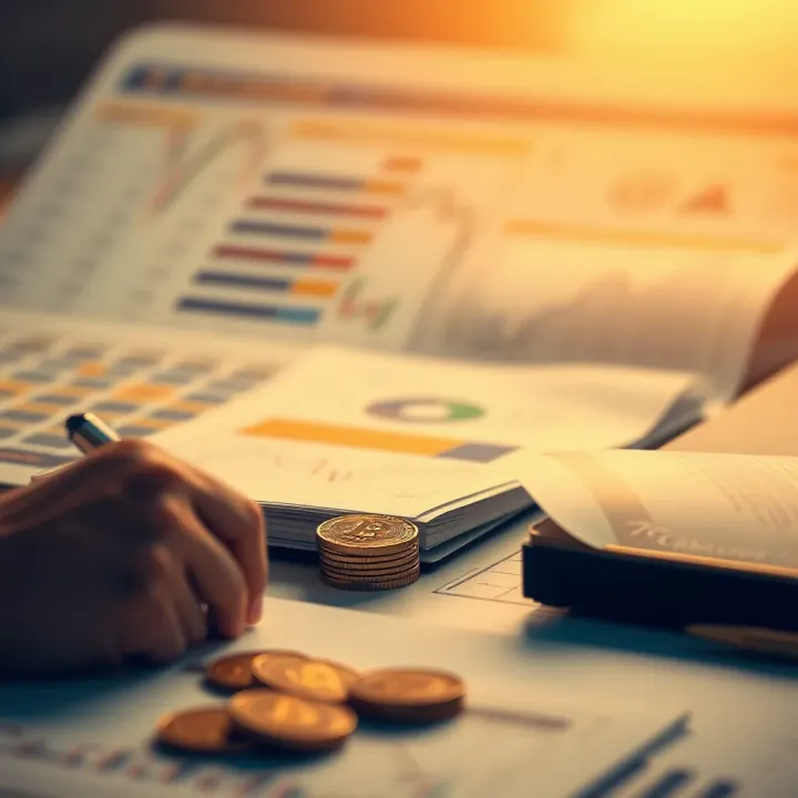 Strategic Financial Planning and Market Analysis in Investment Conceptual illustration of strategic financial planning and market analysis for investment firms