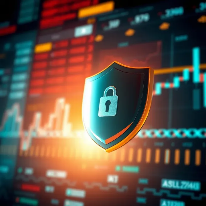 Regulation and Security in Binary Options Trading Conceptual graphic showing a secure shield symbolizing protection and regulation in trading