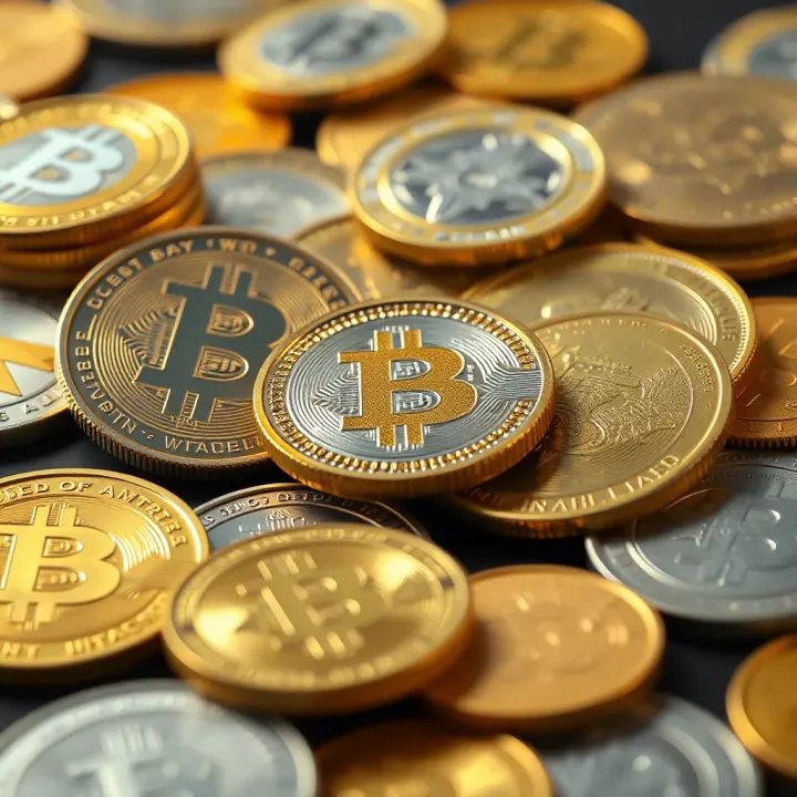 Illustration of coins representing collectible and digital assets with investment decision factors