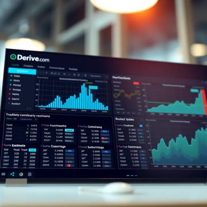 Interactive dashboard displaying data analysis charts and mathematical models on Derive.com