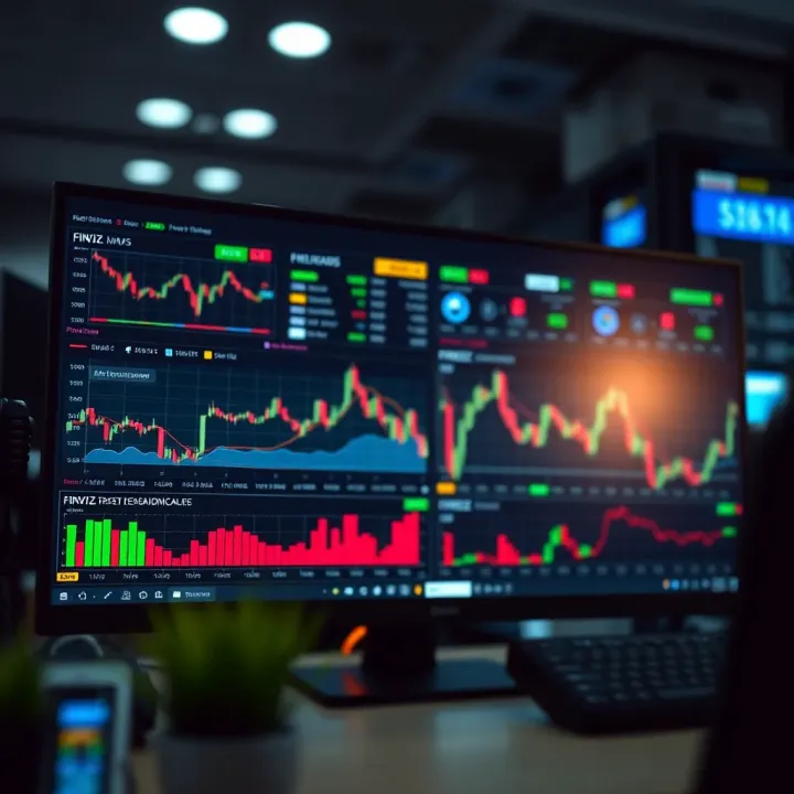 Financial Dashboard Illustrating Forex Market Indicators with Finviz Interactive financial dashboard showing diverse forex market indicators and charts