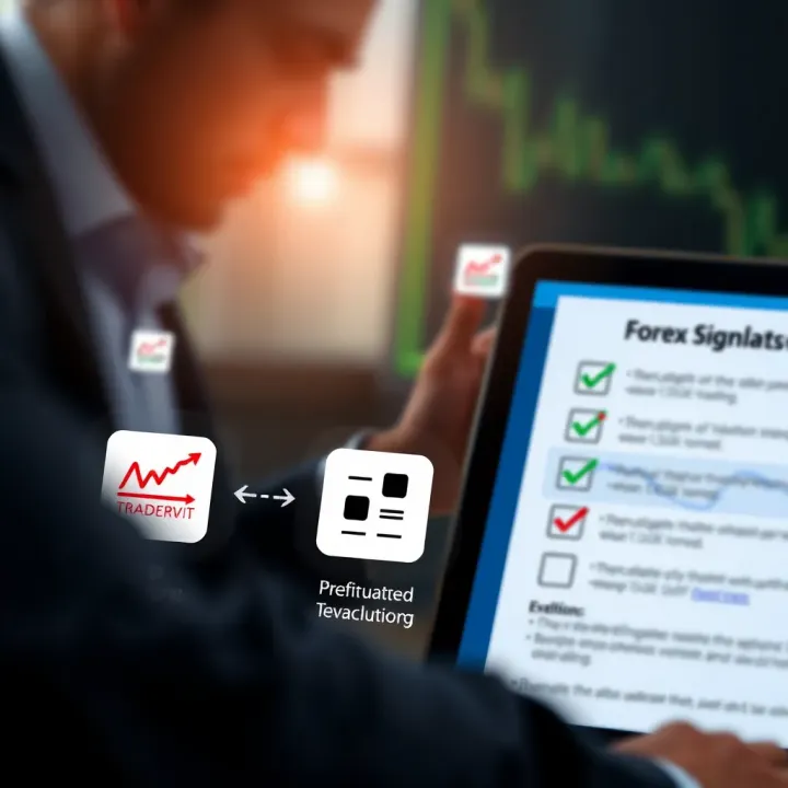 Illustration of a checklist and evaluation icons representing the assessment of forex signal quality for Pakistani traders