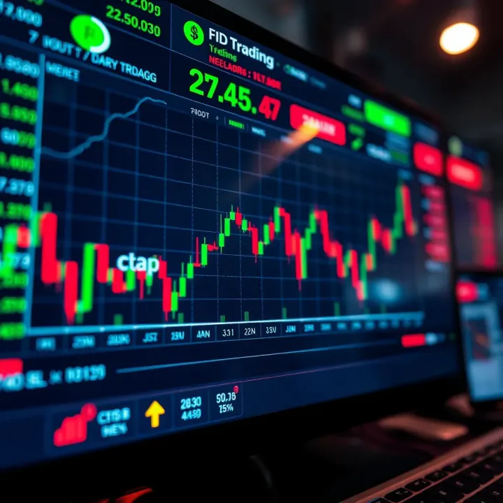 Conceptual illustration of risk-free trading practice with virtual currency on a digital screen