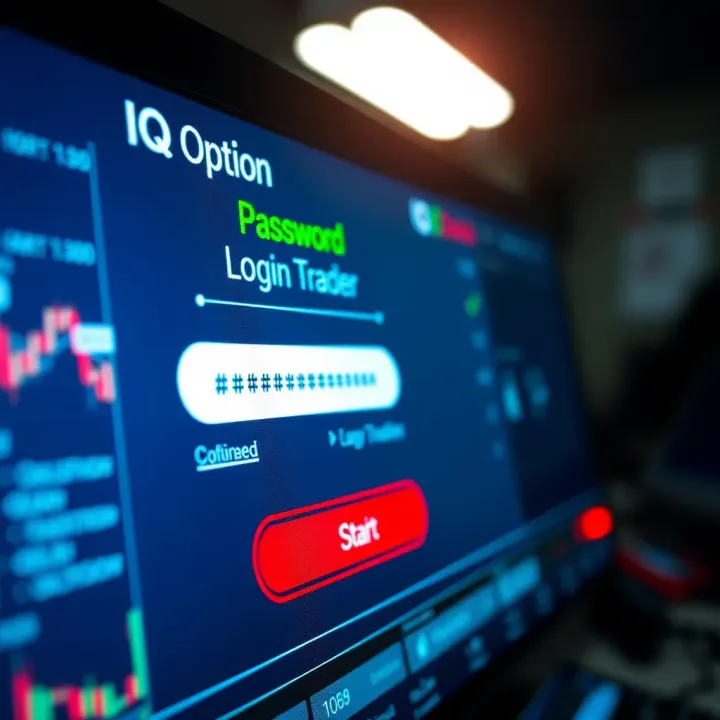Secure Login Interface for IQ Option Traders Secure login screen of an online trading platform with focus on password entry