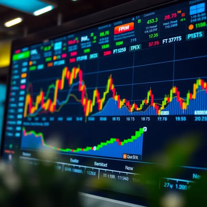 Digital interface displaying various trading instruments on IQ Option platform