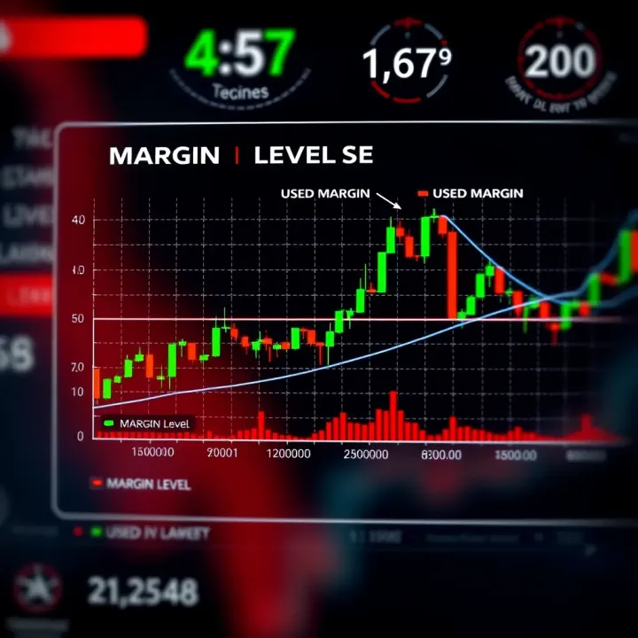 Margin Level Calculation in Forex Trading Graph illustrating the calculation of margin level with trading account balance and used margin