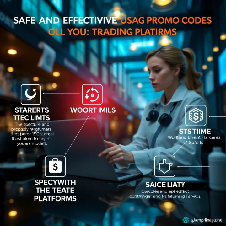 Visual guide highlighting key elements for using promo codes safely and effectively on trading platforms