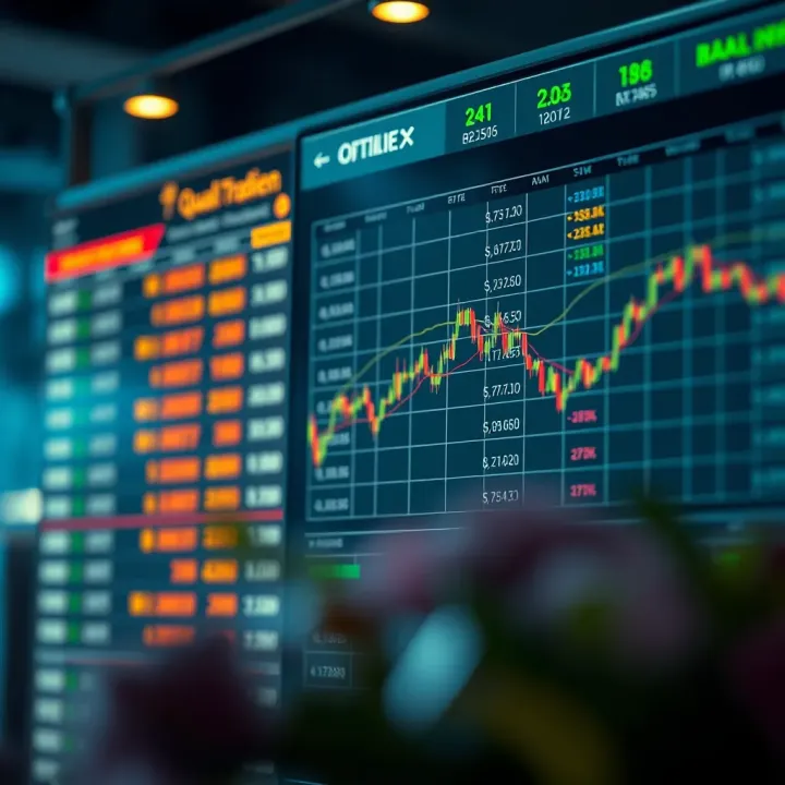 Chart displaying various trading options available on Quotex platform