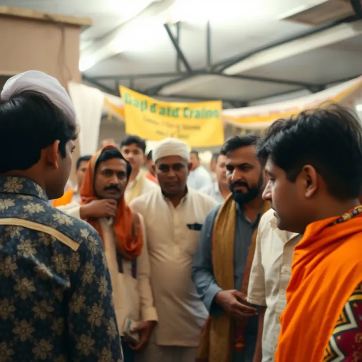 Community Gathering Demonstrating Cultural Influence on Social Life Community gathering illustrating the impact of cultural concepts on social interactions
