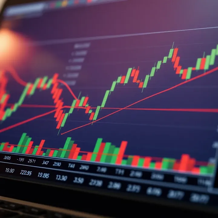 Technical analysis chart featuring trend lines, support and resistance levels