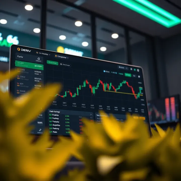 Deriv trading platform interface showing live market data and trading options