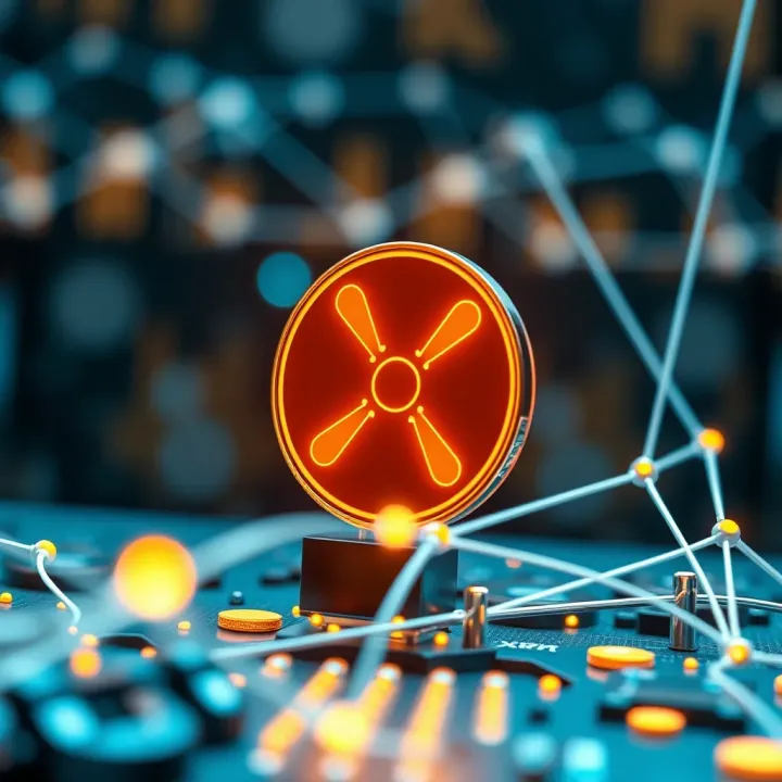 Technological Developments Supporting XRP's Future Evolution Illustration of blockchain technology and digital networks representing XRP's technical infrastructure advancements