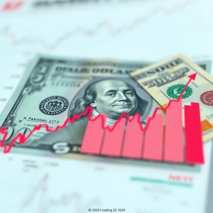 Graph depicting the fluctuation of US Dollar exchange rates against Pakistani Rupee over recent months, highlighting key trends and volatility