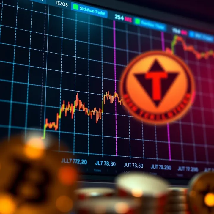 Graph showing upward and downward price movements of Tezos cryptocurrency
